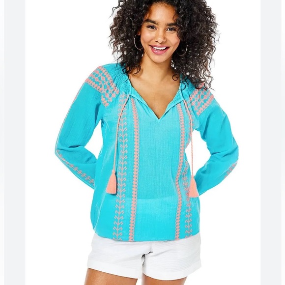 Lilly Pulitzer Women’s Bermuda Blu Lara Top. - Picture 2 of 12